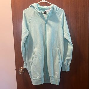 Adidas long mint green cardigan
